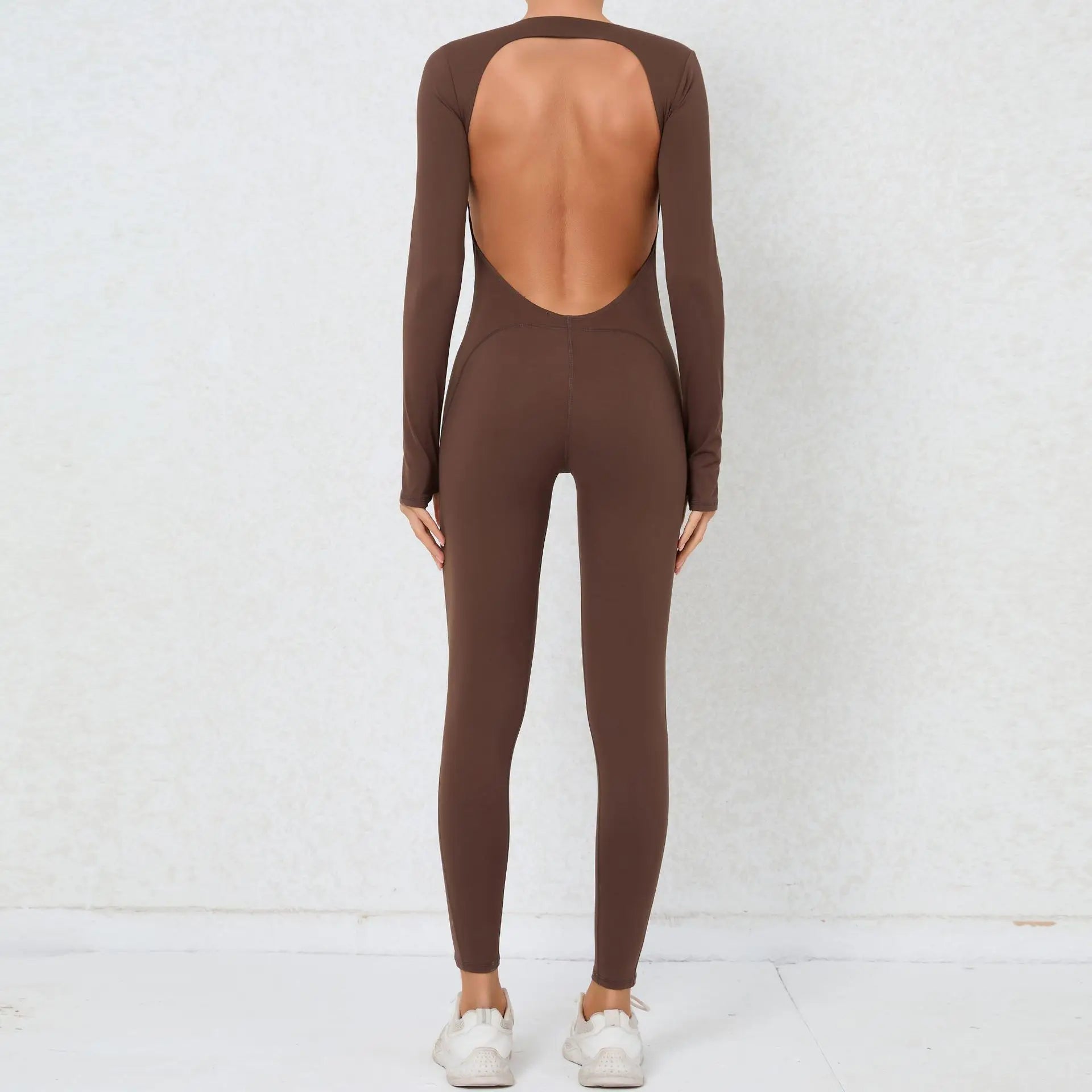 Backless Long-Sleeve One-Piece Jumpsuit