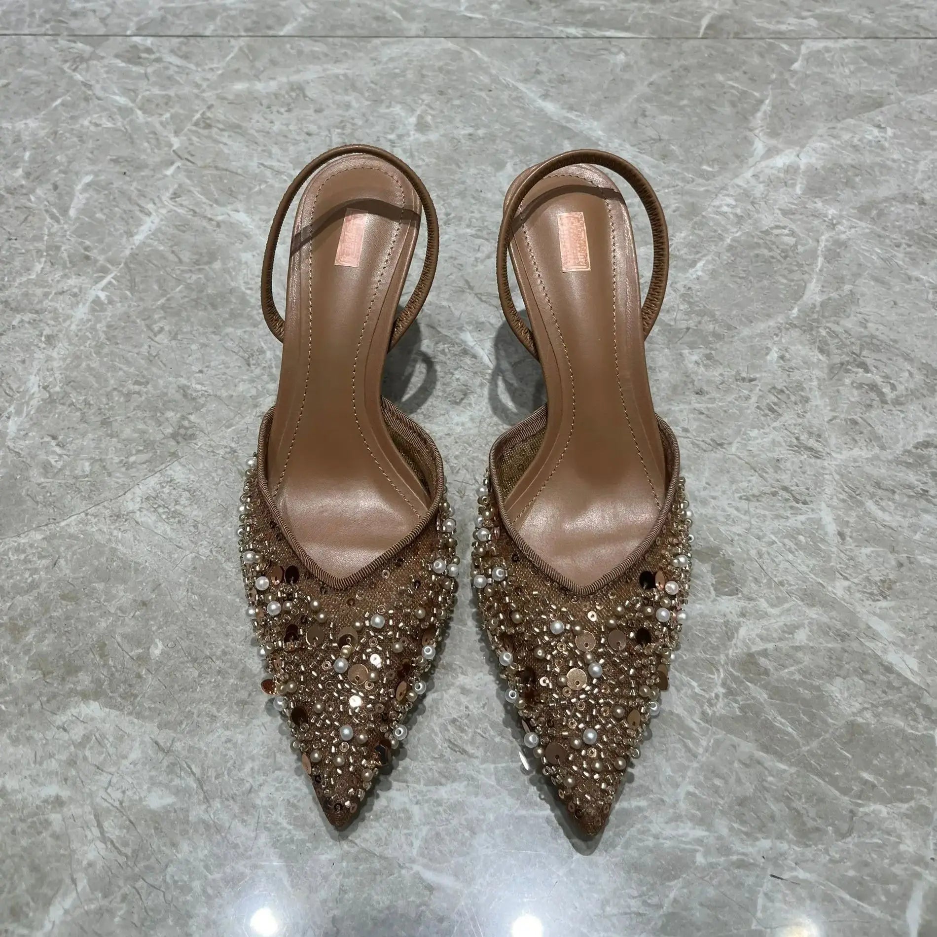 Embellished Slingback Heels