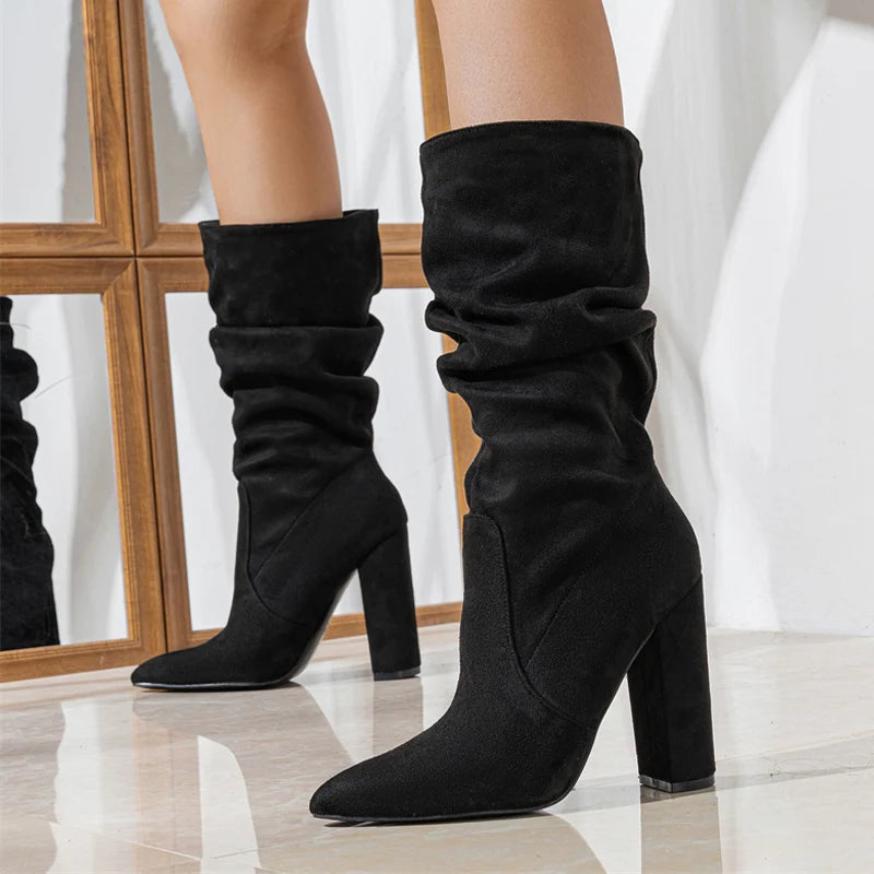 Slouchy Pointed-Toe Boots