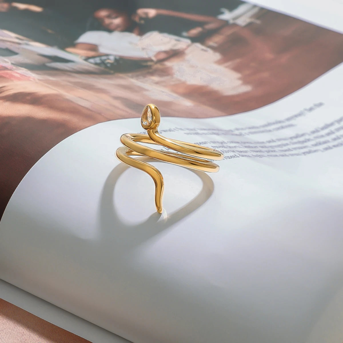 Gold Snake Wrap Ring