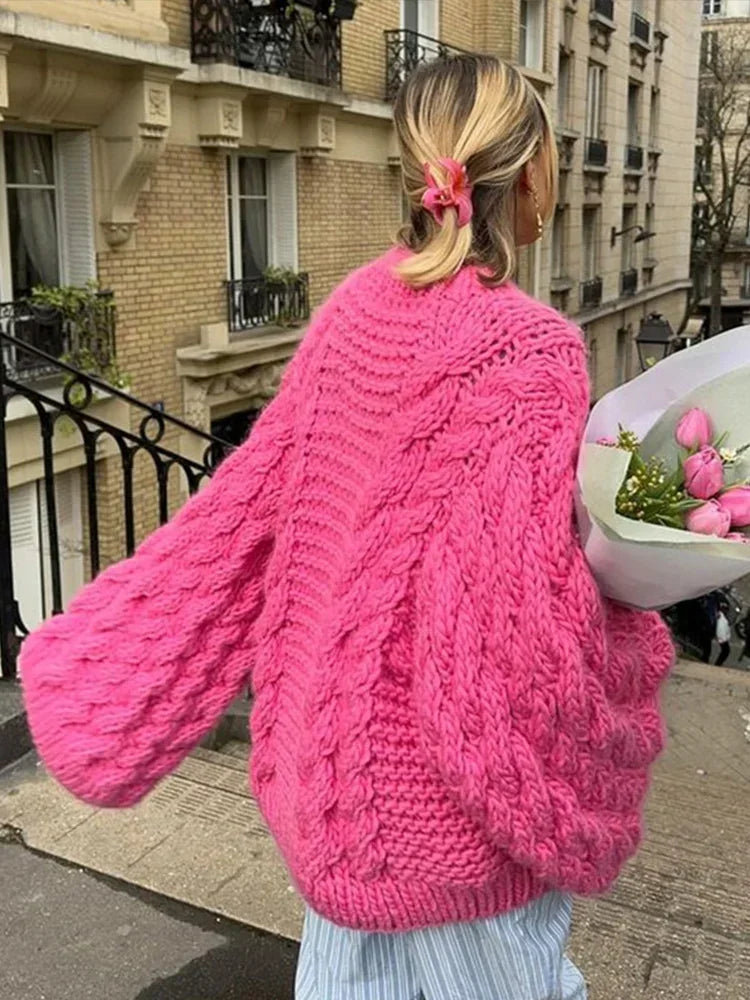 Chunky Cable Knit Sweater Poncho