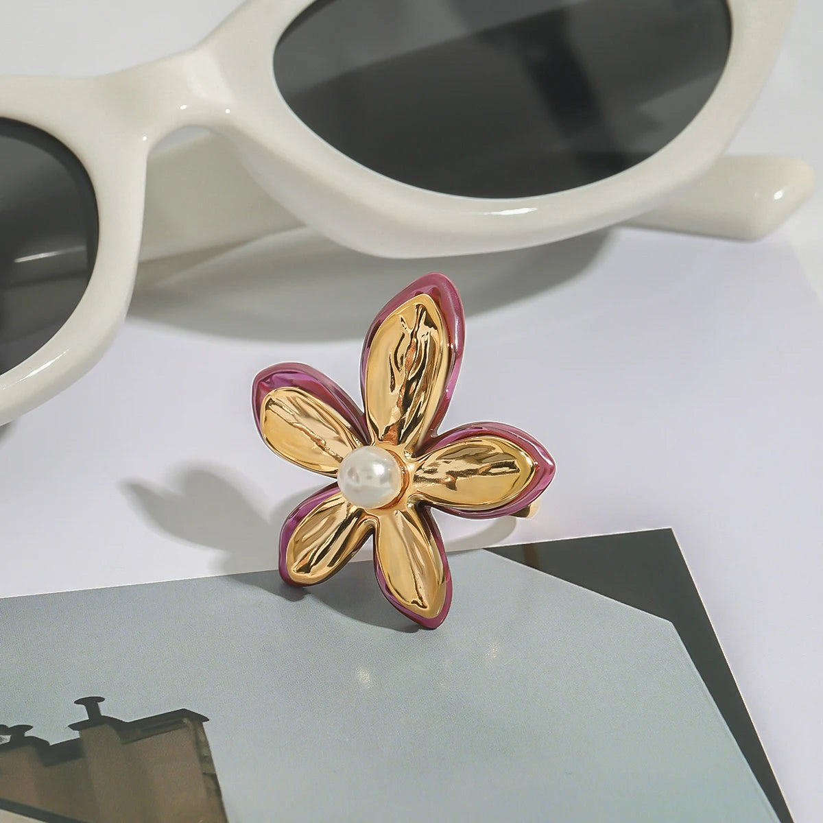 Pearl Petal Bloom Statement Ring