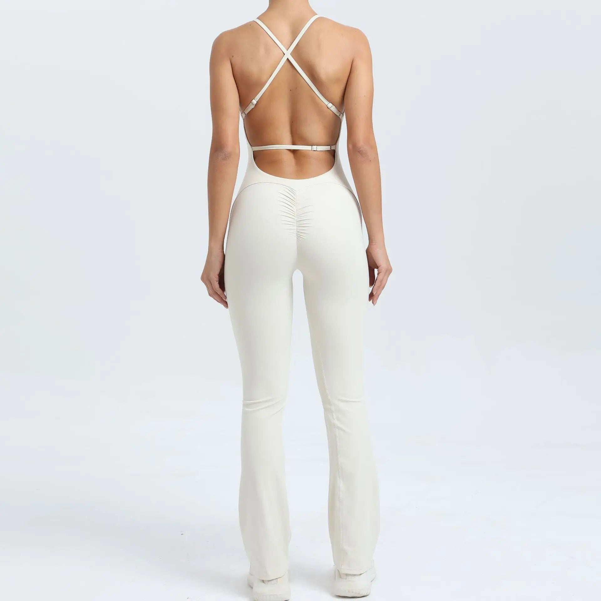 Navy Flared Workout Jumpsuit