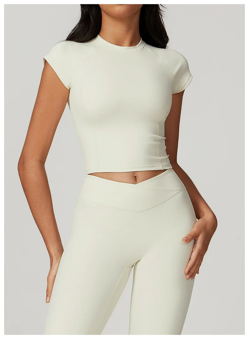 Short Sleeve Workout Crop Top