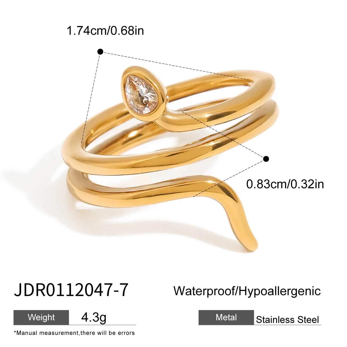 Gold Snake Wrap Ring