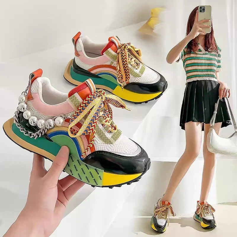 Multi-Color Statement Sneakers