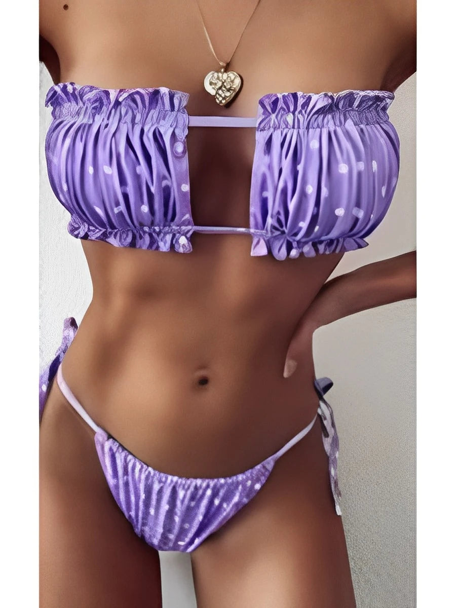 Snakeskin Bandeau Bikini Set