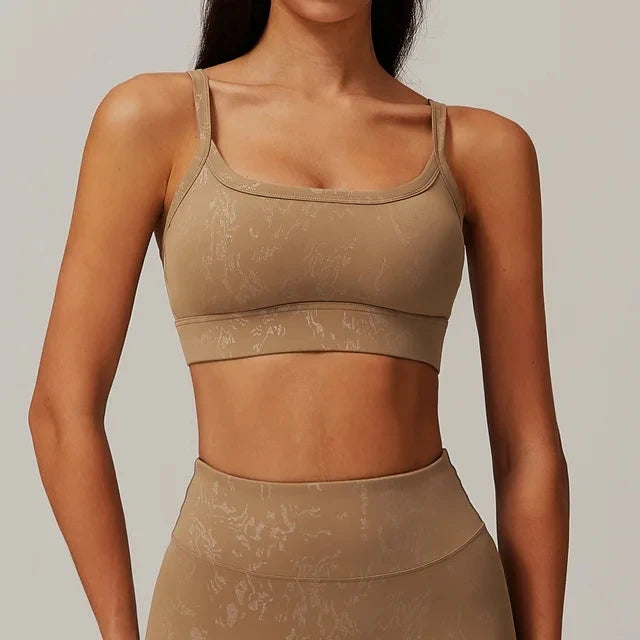 Seamless Textured Sports Bra & Biker Shorts Set