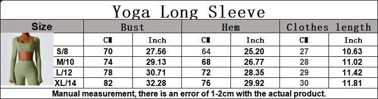 Long Sleeve Crop Top – Square Neck Activewear Top