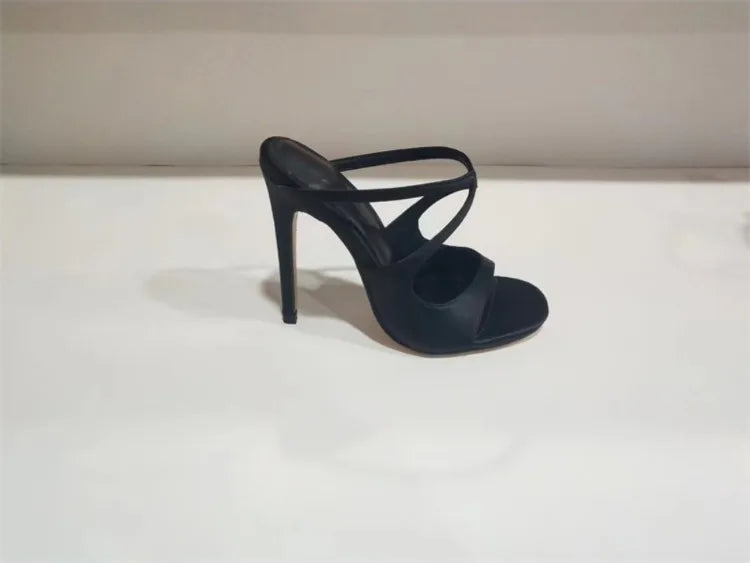 Strappy Satin High Heel Sandals