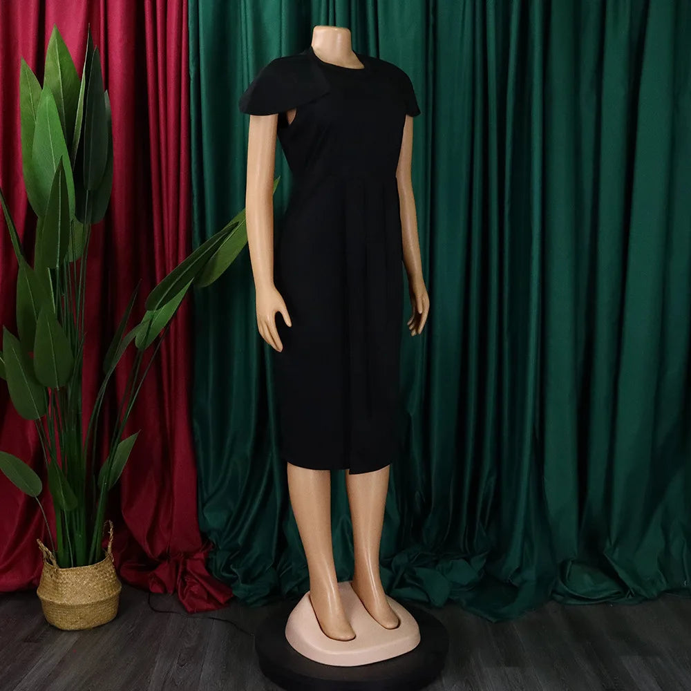 Chic Black Midi Pencil Dress