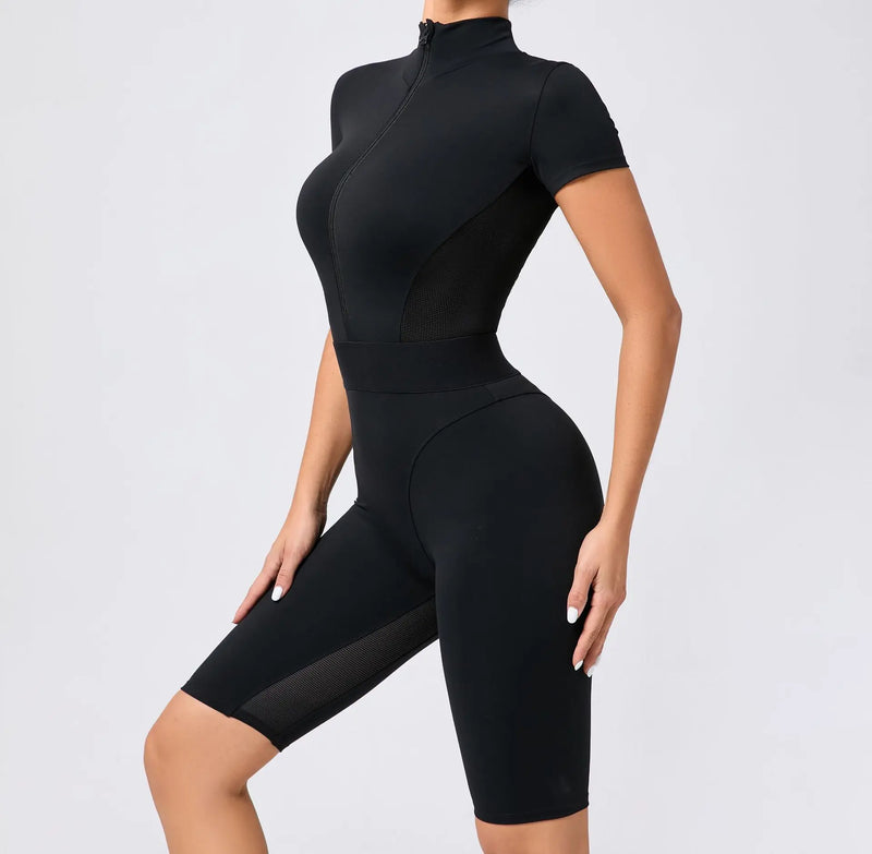 Short Sleeve Workout Jumpsuit