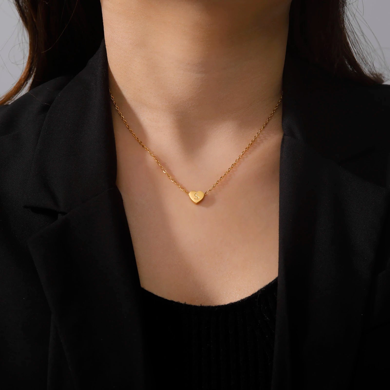 Heart Initial Pendant Necklace