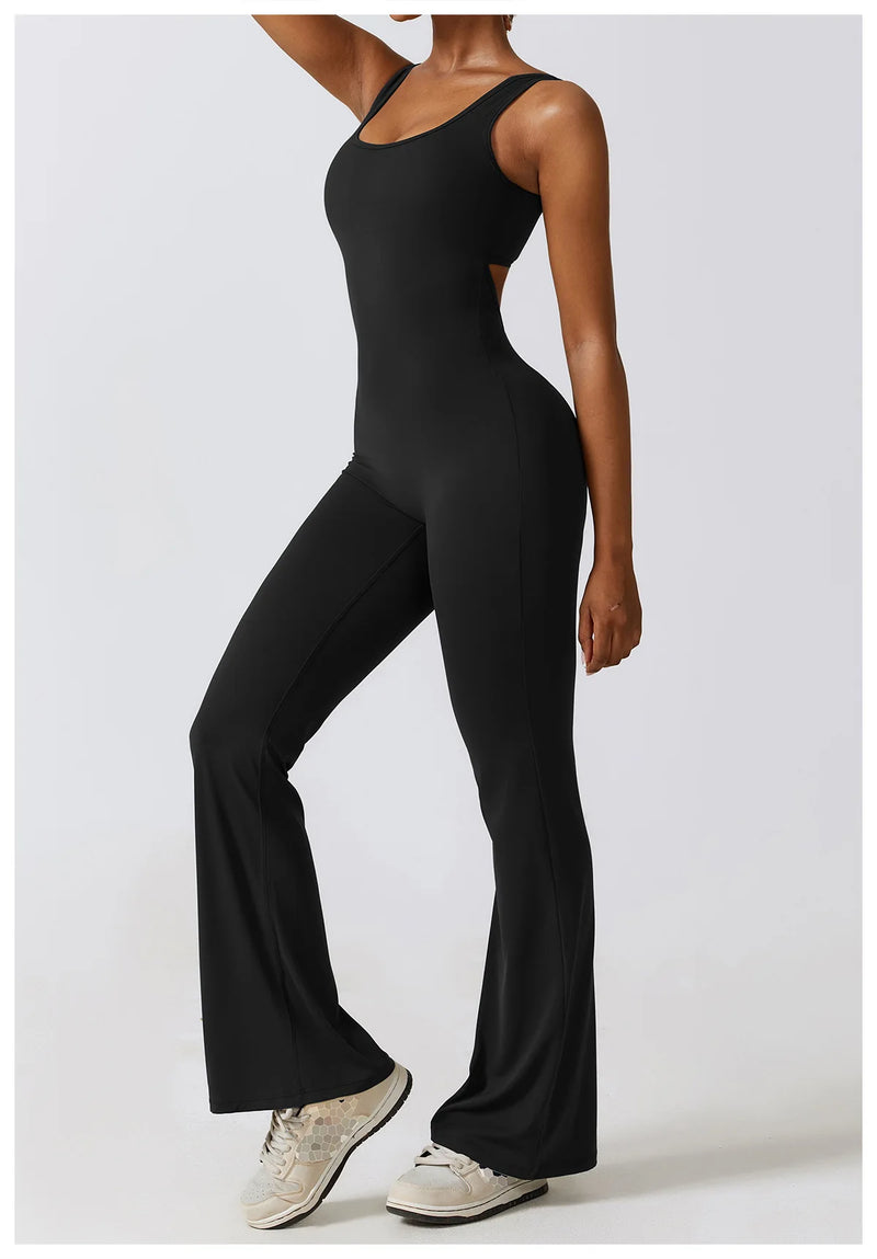 Flare Leg Active Jumpsuit