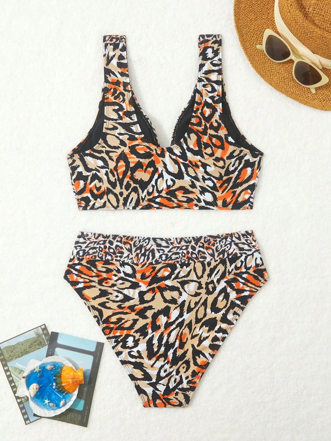 Leopard Print High-Waist Bikini Set
