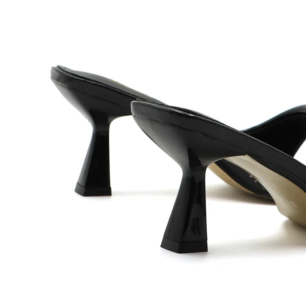 Square Toe Slip-On Heels