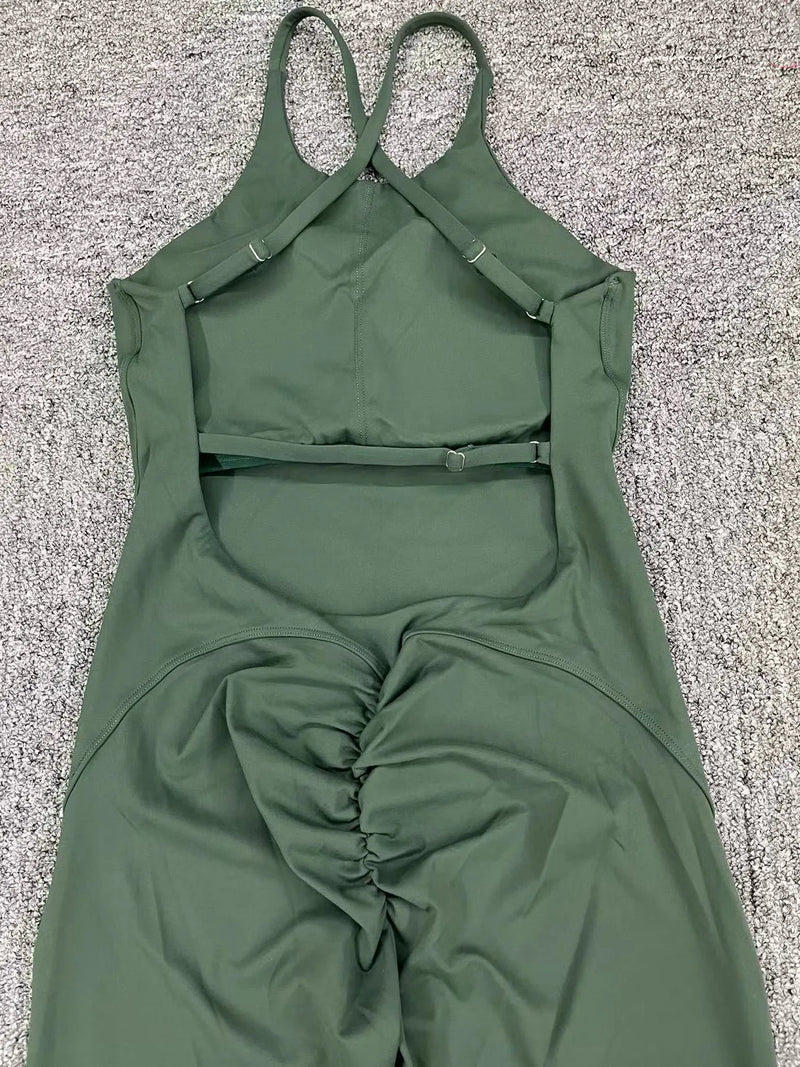 Navy Flared Workout Jumpsuit