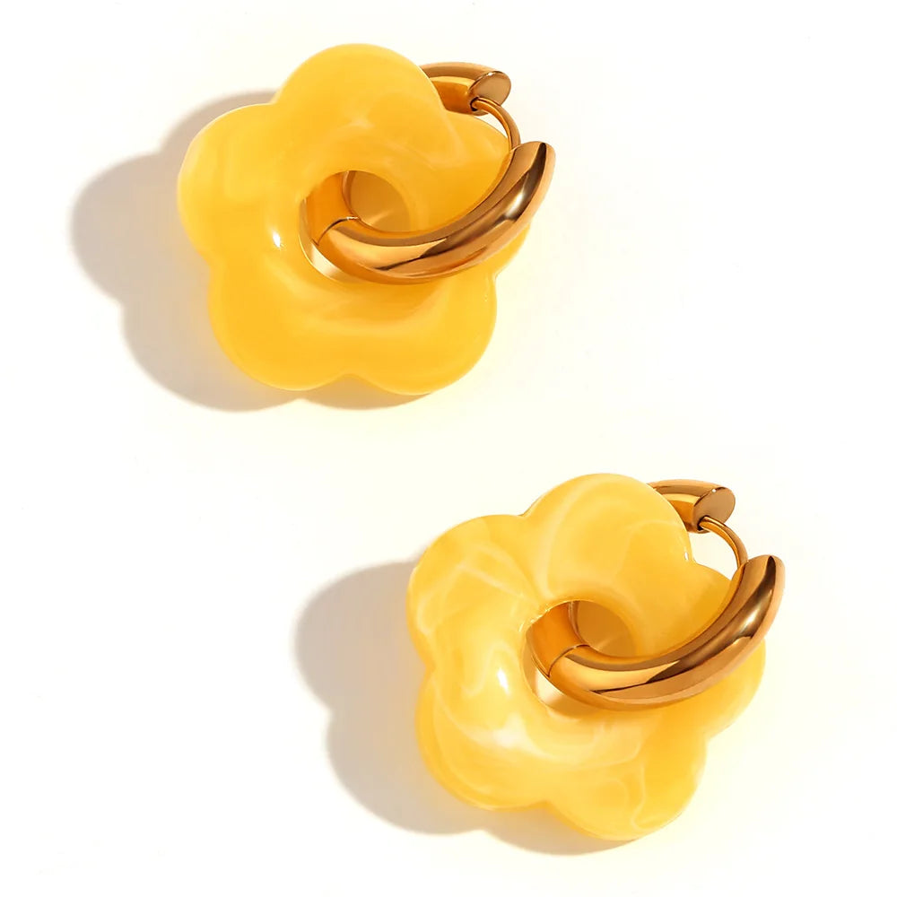 Flower Hoop Earrings