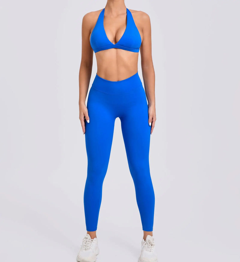 Twist-Front Halter Leggings Set