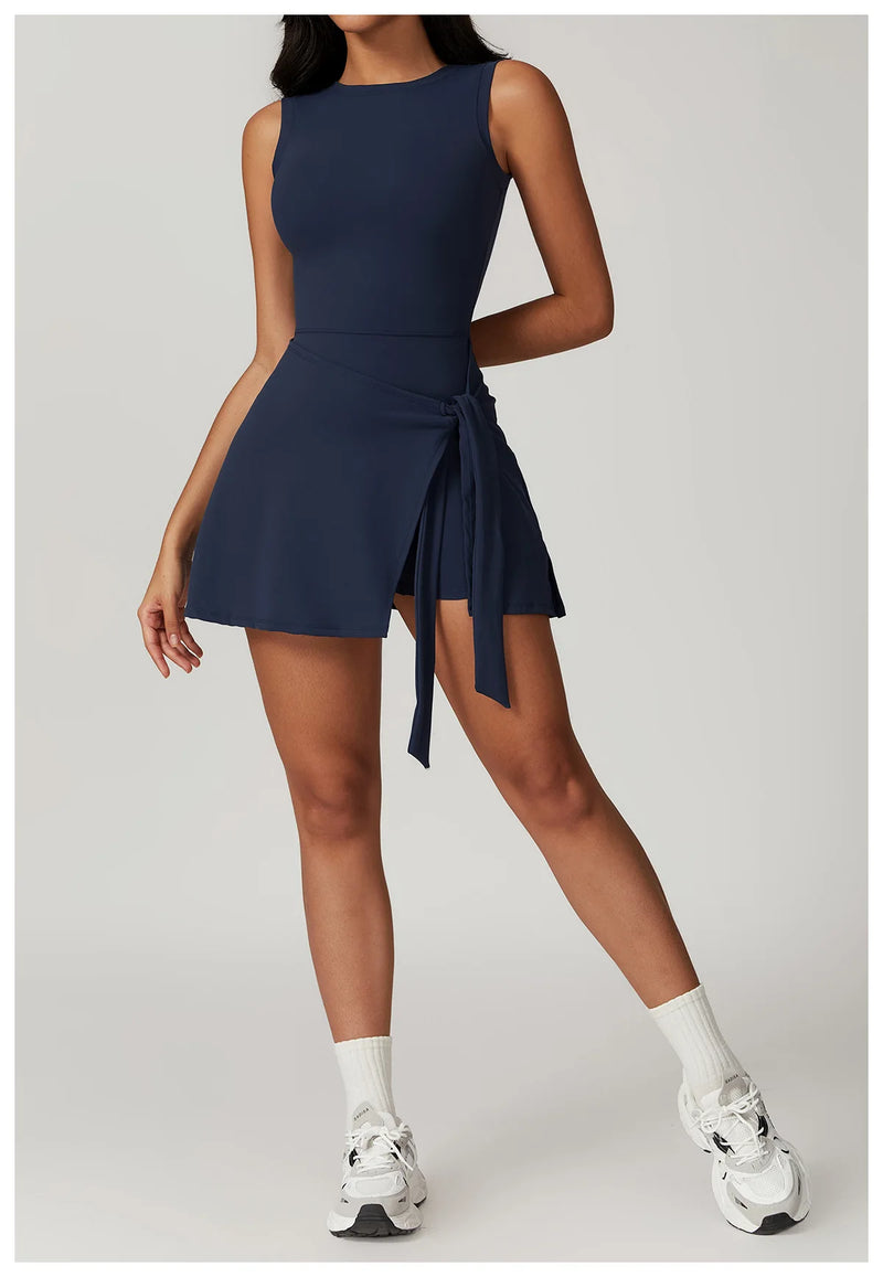 Athletic Wrap Skort Romper
