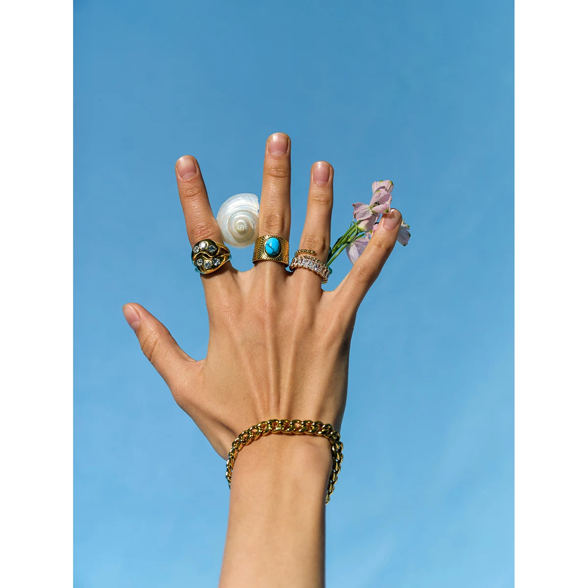 Boho Gemstone Statement Ring Set