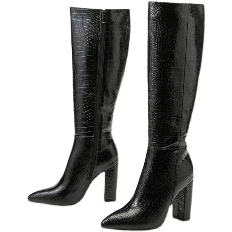 Pointed Toe High Heel Sock Boot