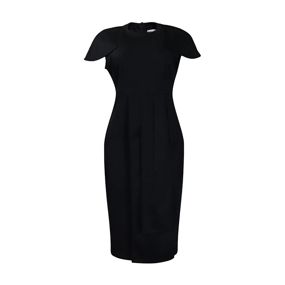 Chic Black Midi Pencil Dress