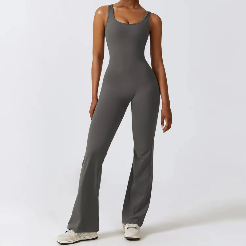 Flare Leg Active Jumpsuit