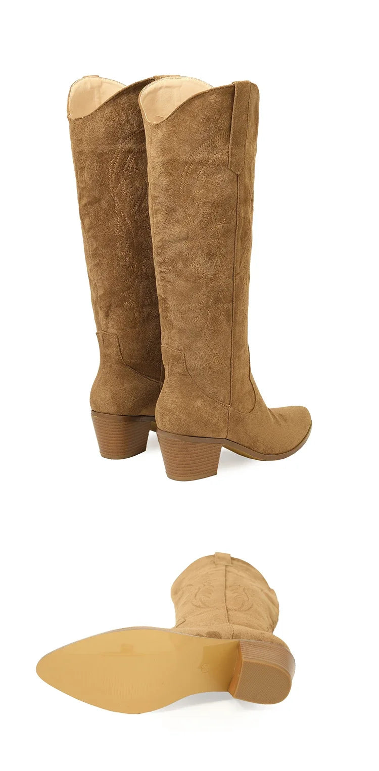 Classic Western Knee-High Boots