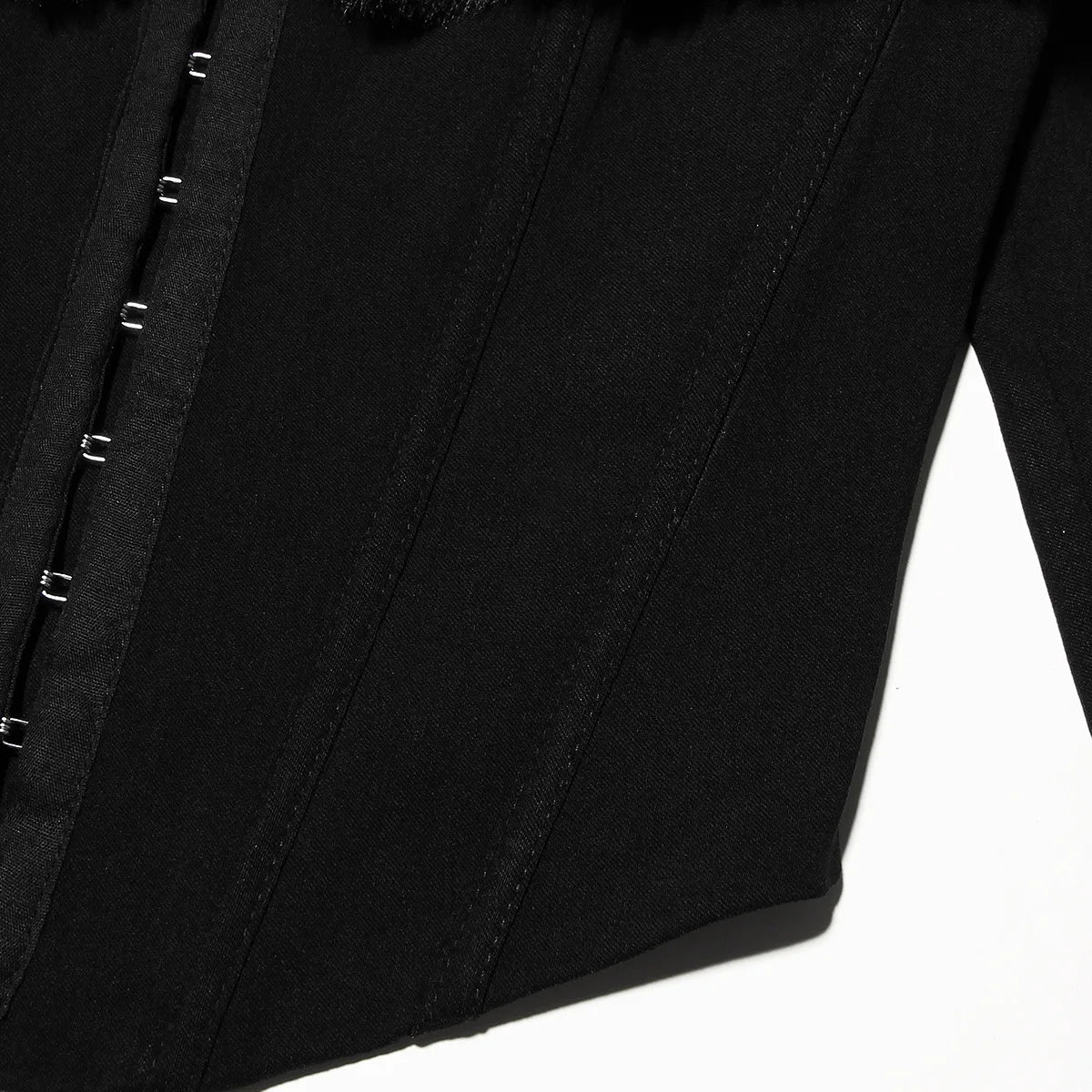 Feather Trim Corset Top