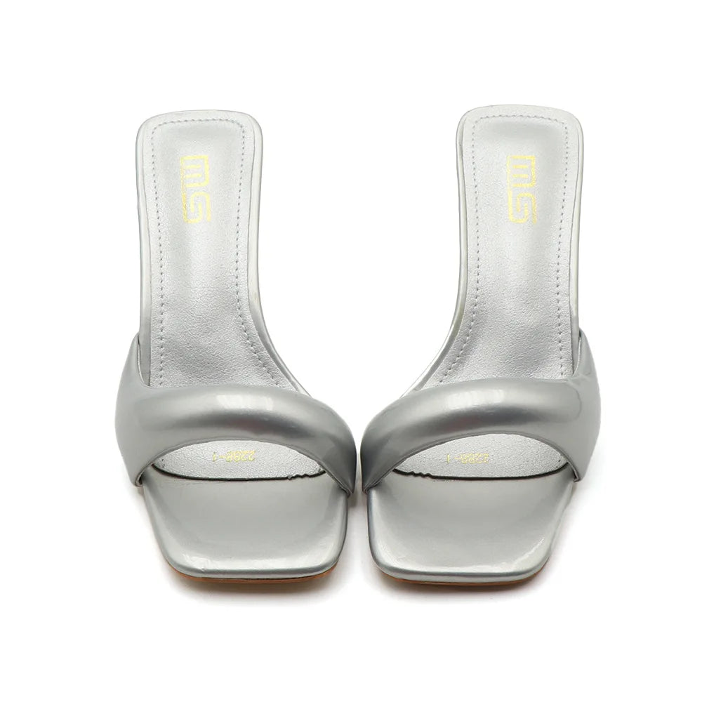 Square Toe Slip-On Heels