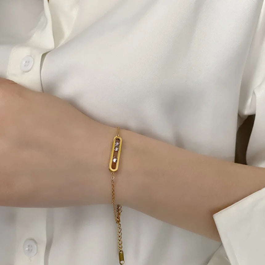 Dainty Bar Crystal Bracelet