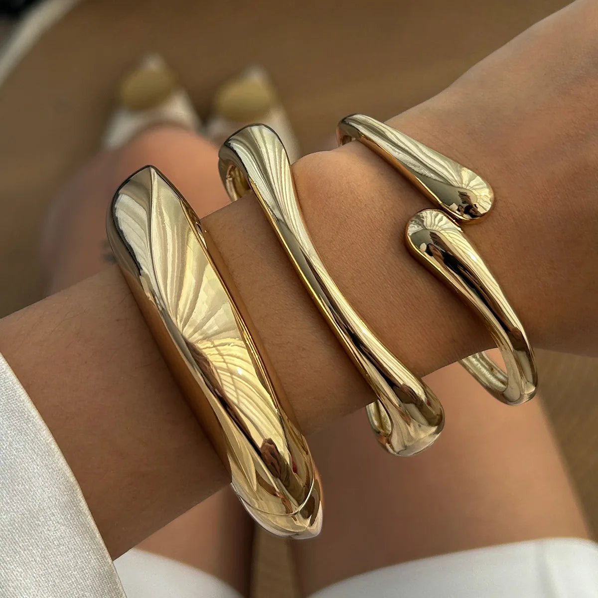 Bold Sculptural Bracelet & Ring Set