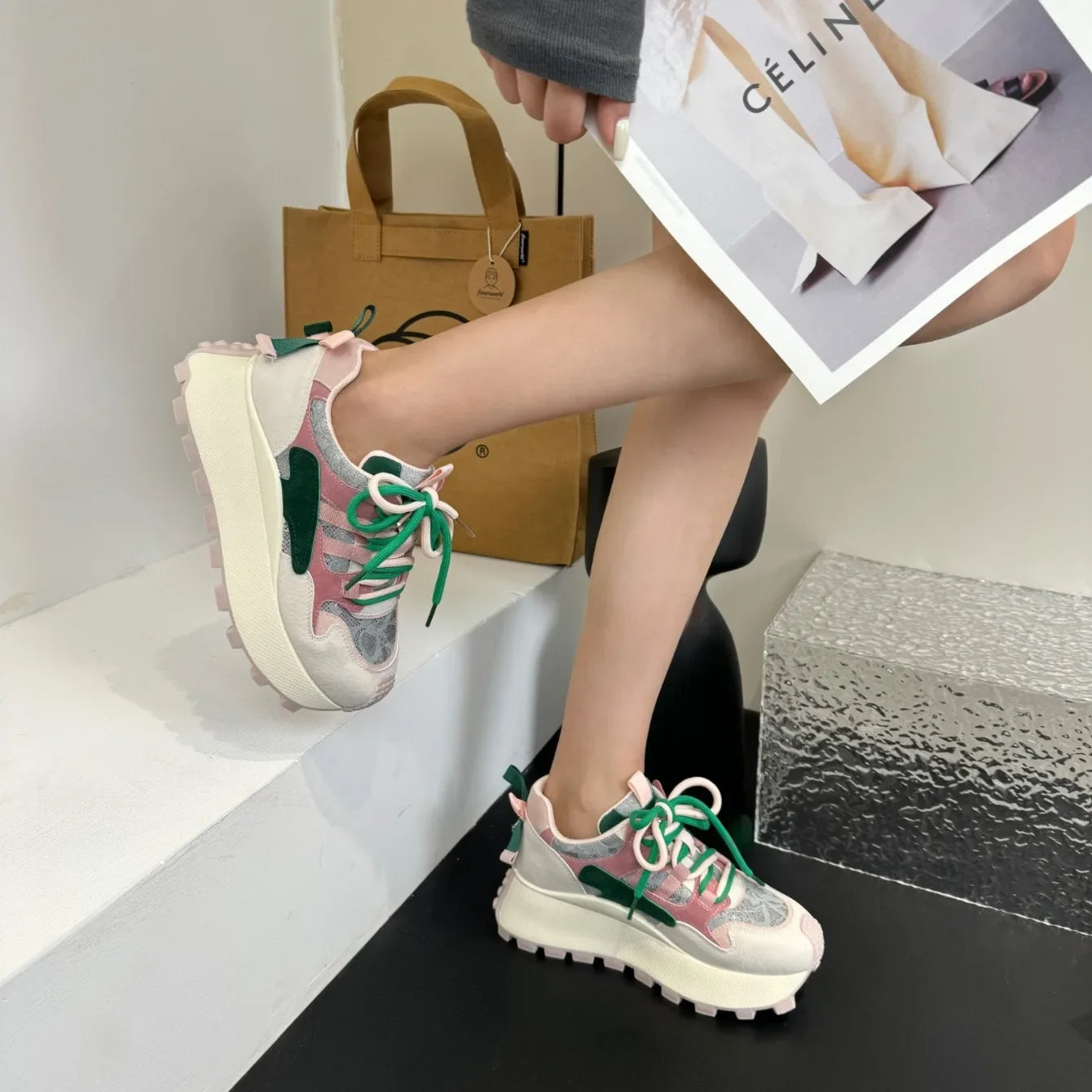 Chunky Retro Colorblock Sneakers
