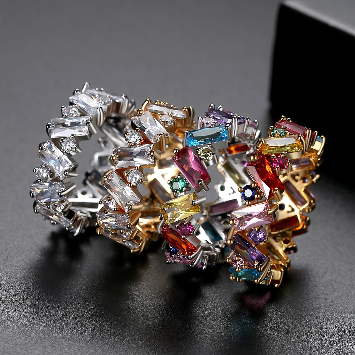 Geometric Crystal Eternity Ring