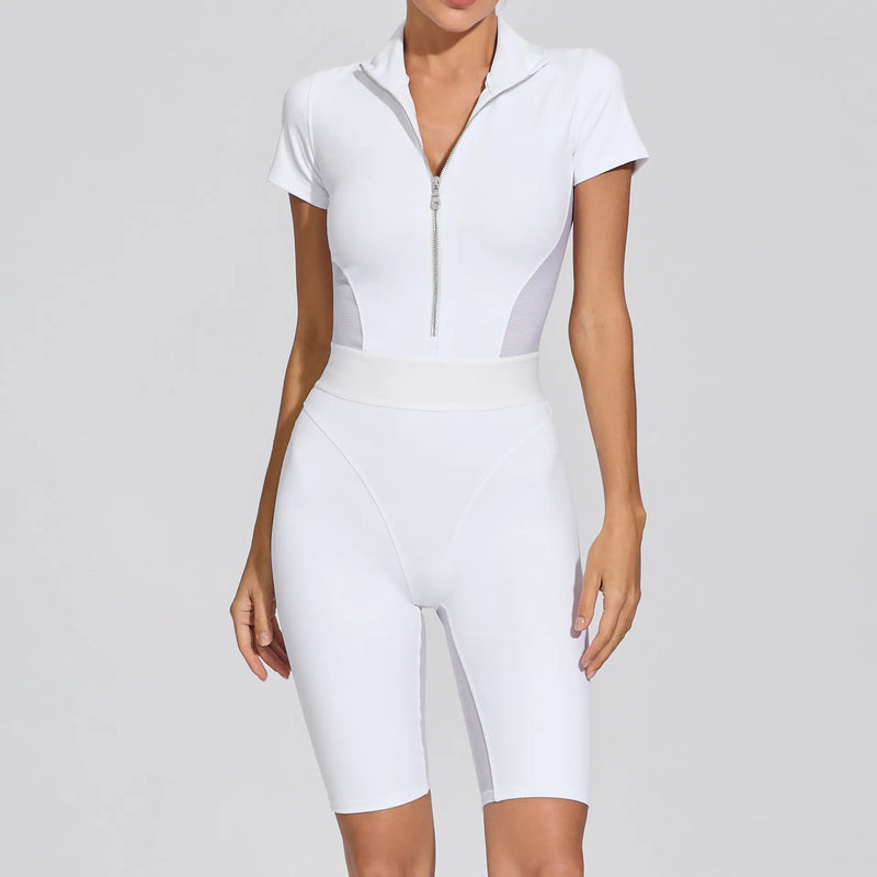 Short Sleeve Workout Jumpsuit