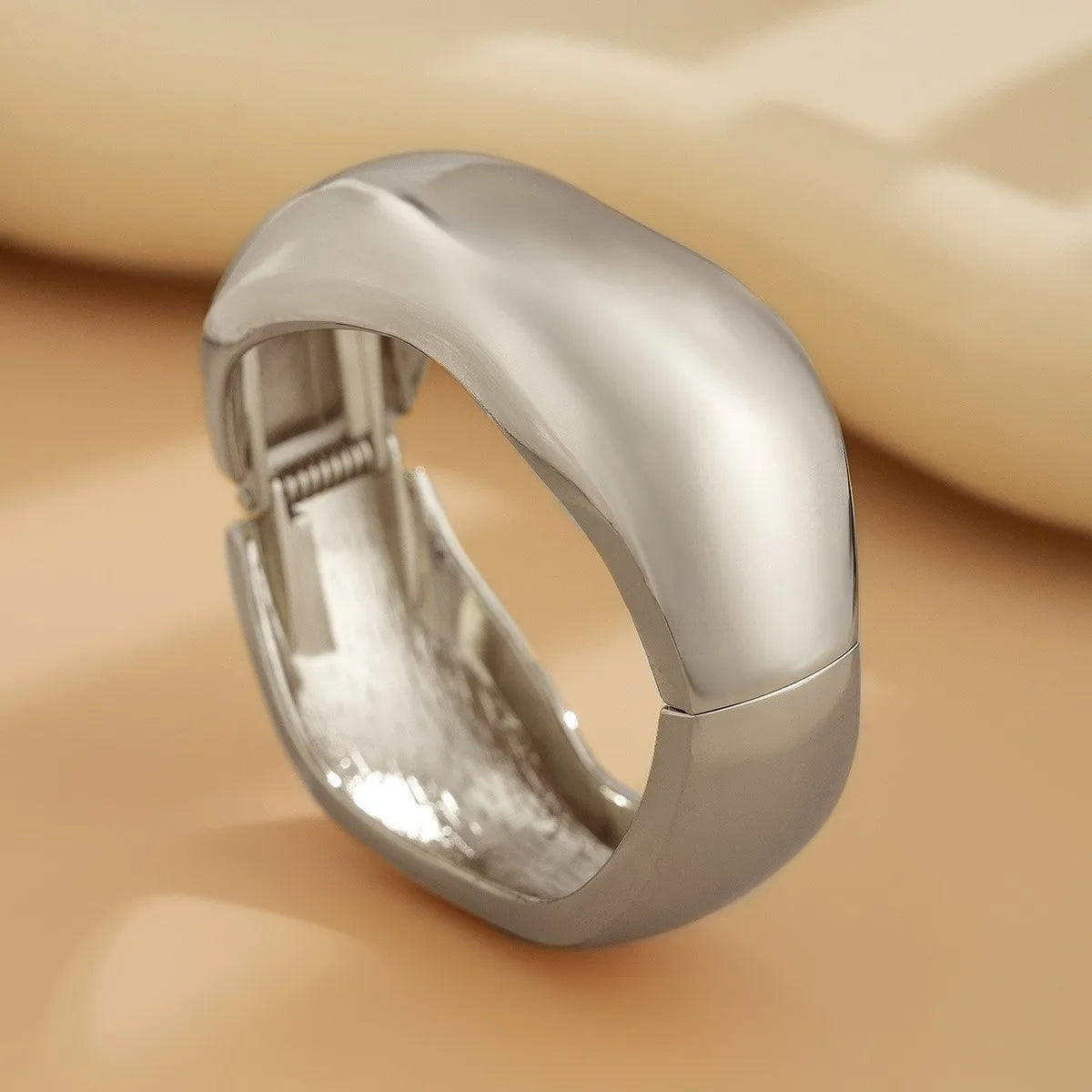 Bold Chunky Sculpted Cuff & Ring Set – Gold & Silver Finish