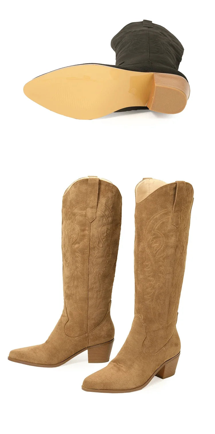Classic Western Knee-High Boots
