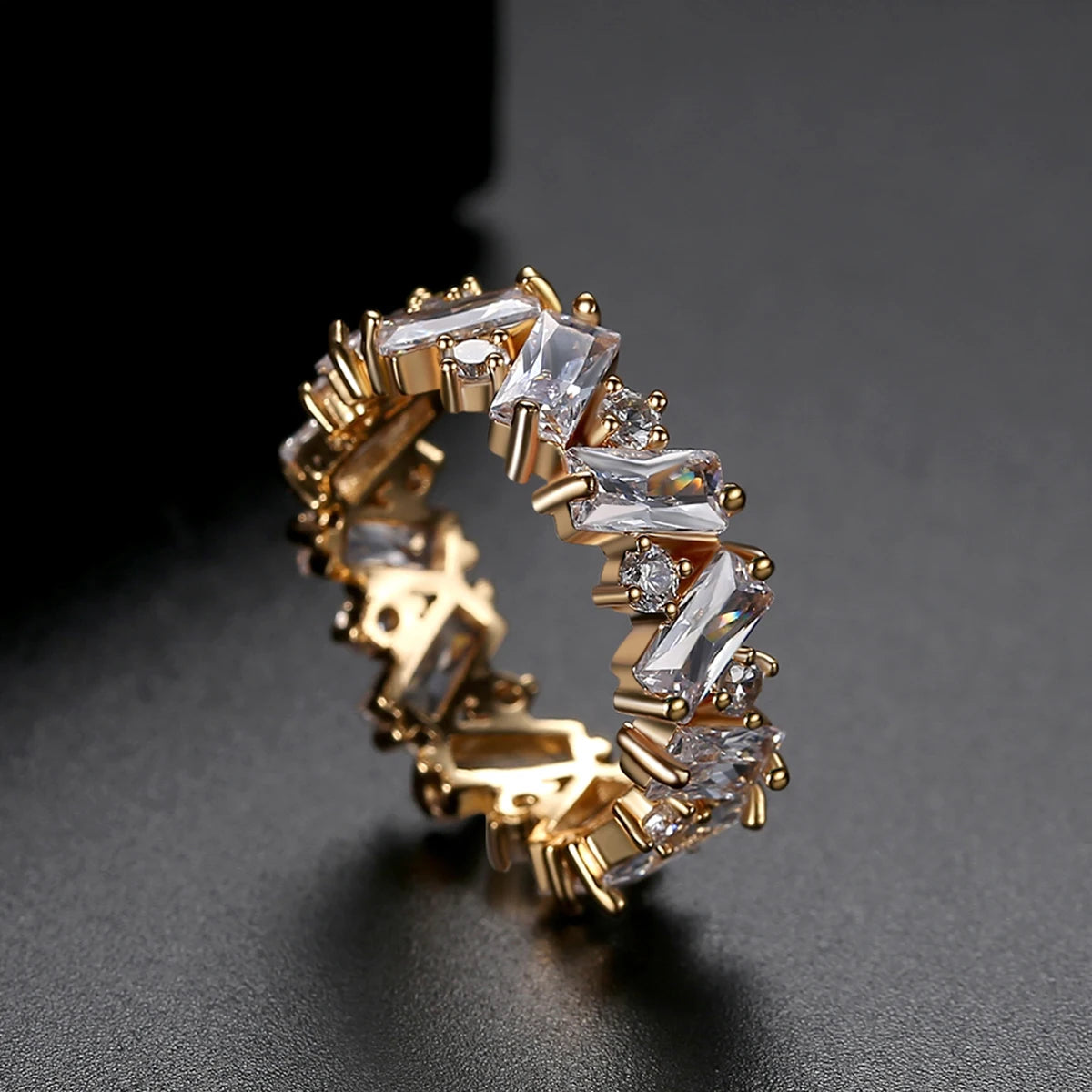 Geometric Crystal Eternity Ring
