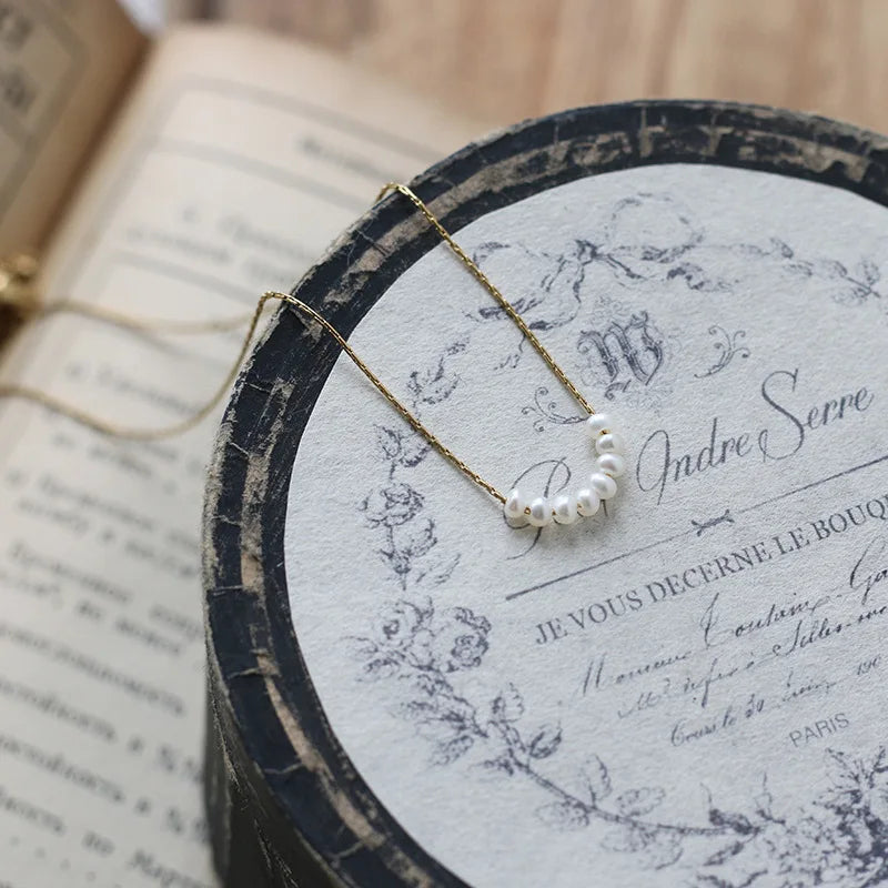 Dainty Pearl Bar Necklace