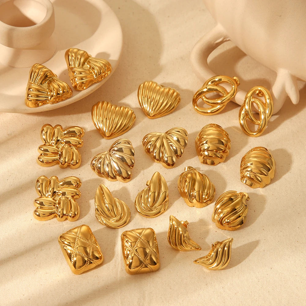 Retro Sculpted Statement Earrings