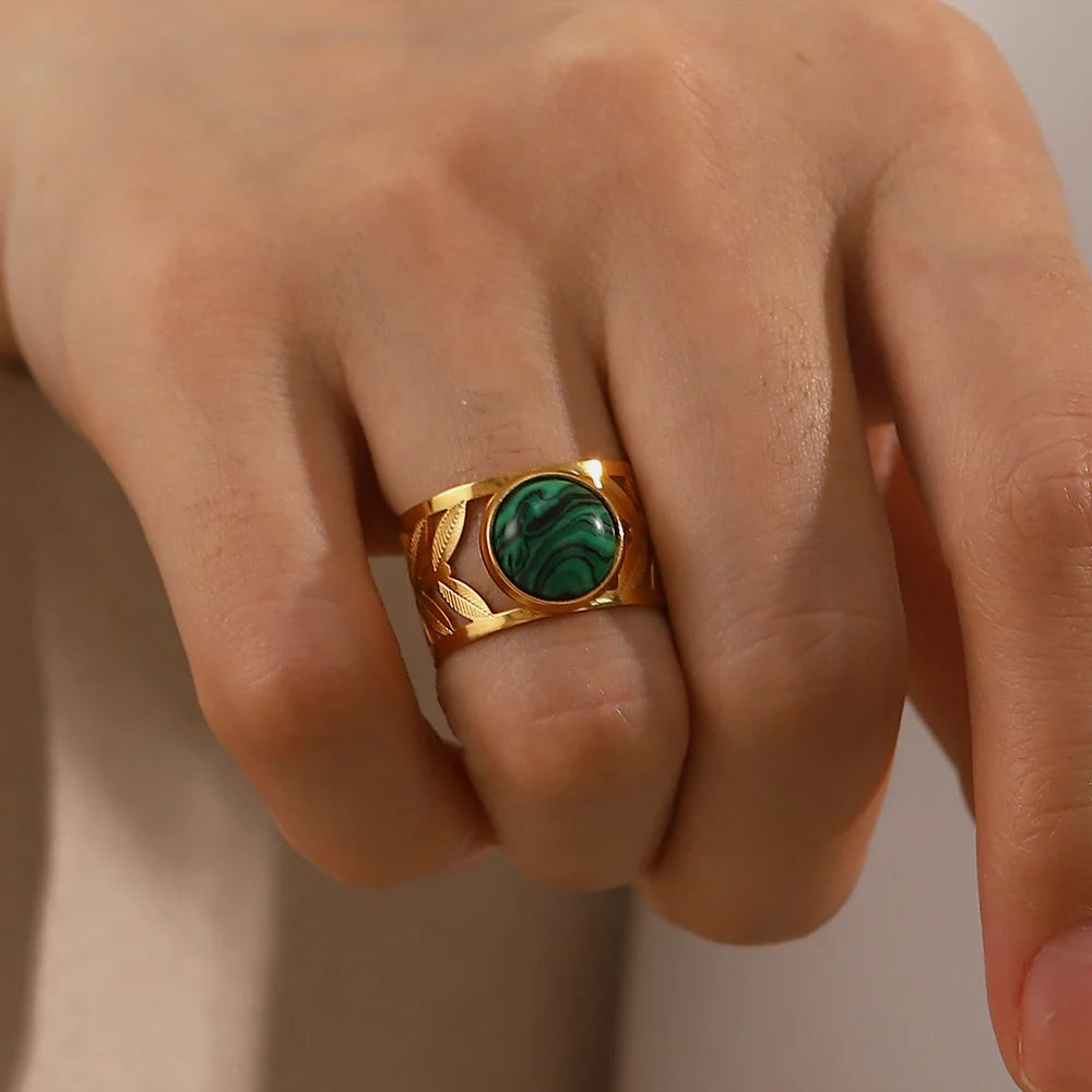 Boho Gemstone Statement Ring Set