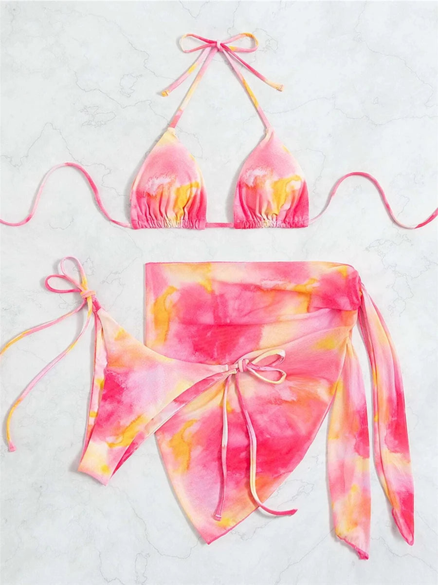 Tie-Dye Bikini with Sarong