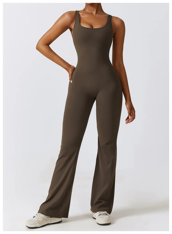 Flare Leg Active Jumpsuit