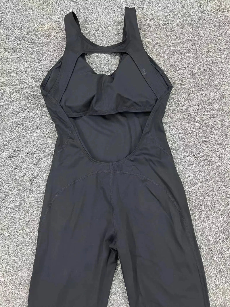 Open Back Flared Leg Jumpsuit