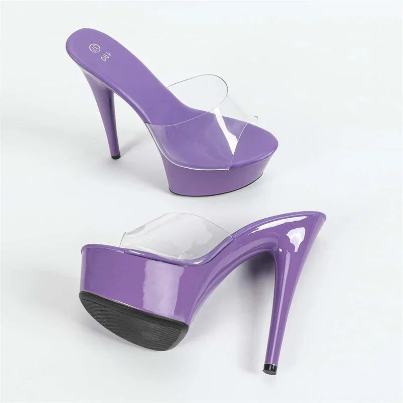 Platform Clear Strap Stiletto Heels