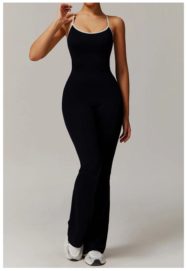 Strappy Flare-Leg Jumpsuit
