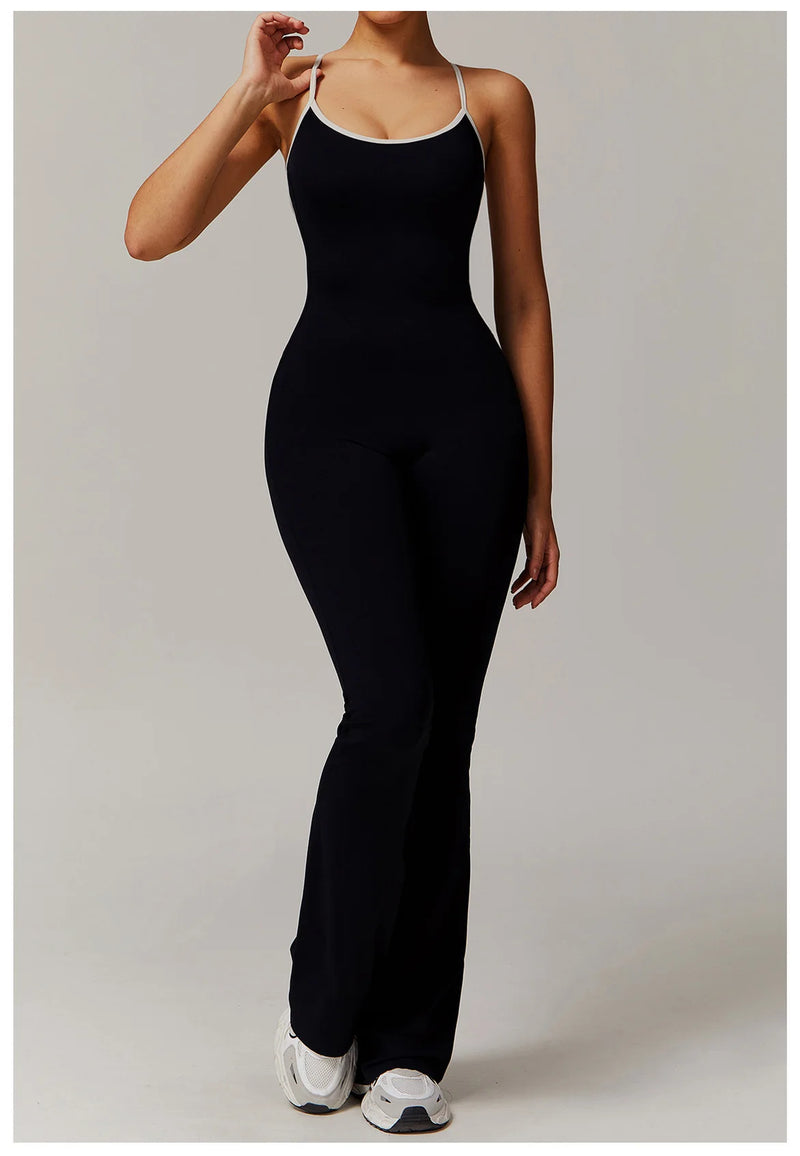 Strappy Flare-Leg Jumpsuit