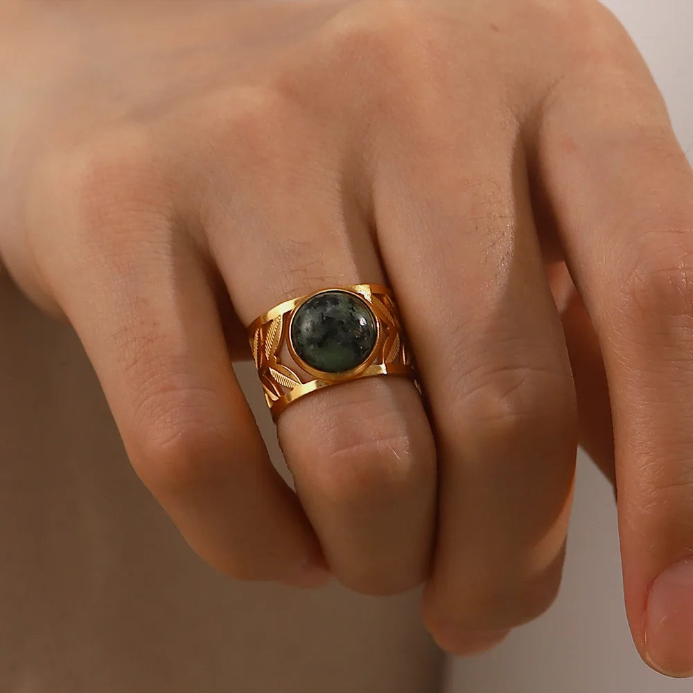 Boho Gemstone Statement Ring Set