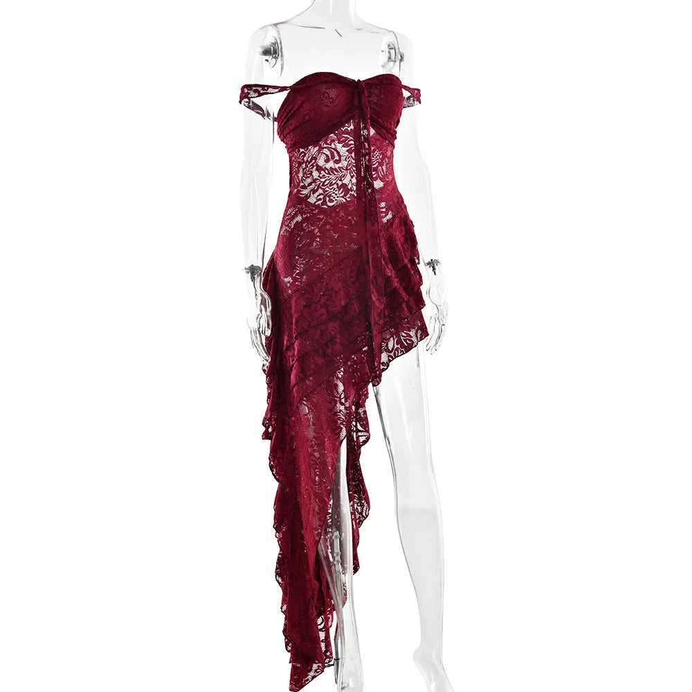 Off-Shoulder Ruffled Mini Dress
